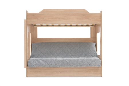 Двухъярусная кровать с диван-кроватью серый / дуб сонома