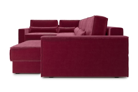 Диван п-образный тик-так Сохо бордовый