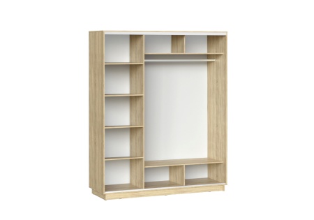 Шкаф-купе Лео 3-х дверный купальница / дуб сонома светлый