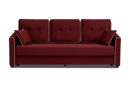 Диван еврокнижка Леон 3-х местный бордовый