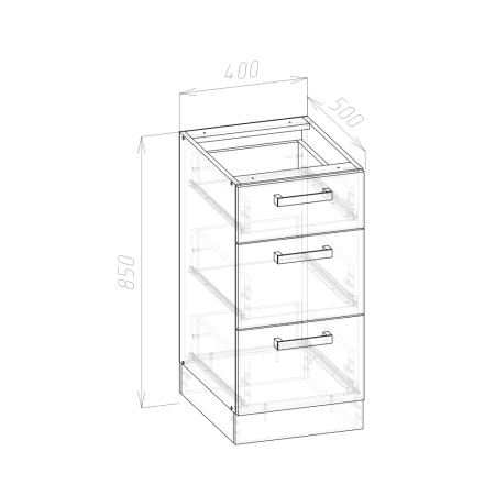 Нижний кухонный модуль Варя 4НБЗ, Крафт золотой 