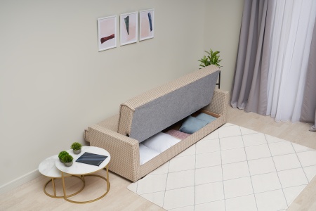 Диван книжка Лондон-2 рогожка микс бежевая