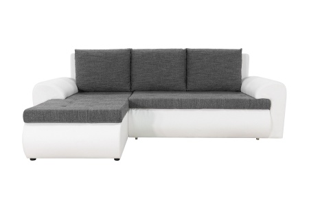 Диван угловой еврокнижка Цезарь серо-белый