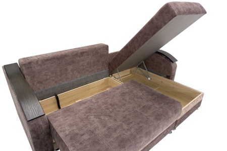 Диван угловой тик-так Милан коричневый / бежевый