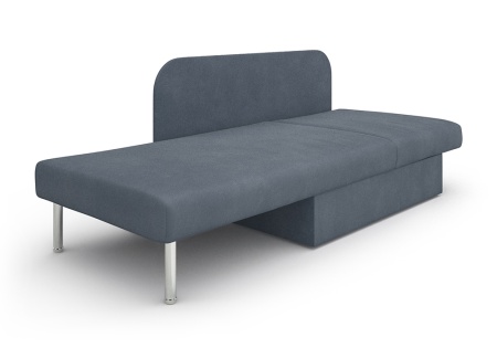 Диван выкатной Алиса велюр серо-синий