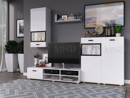 Гостиная Рим МДФ Белый Глянец (2730 мм x Высота 2200 мм x Глубина 520 мм)