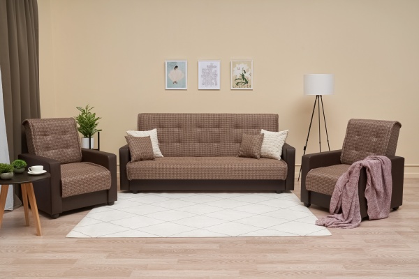 Комплект Лондон рогожка микс коричневая