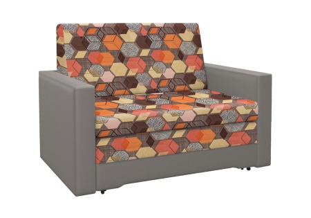 Диван выкатной Виктория-5 с узором коричневый