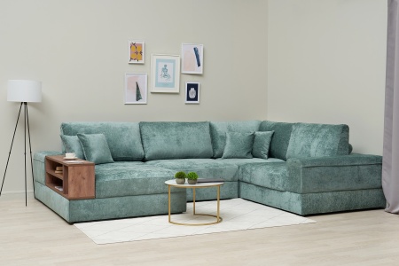 Диван п-образный пантограф Рон MODOOL XL с баром бирюзовый