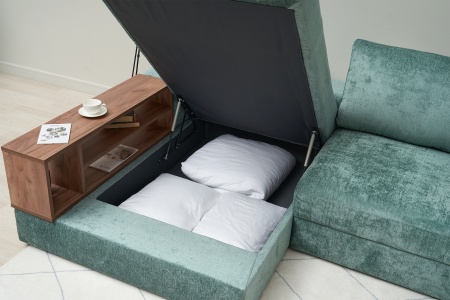 Диван п-образный пантограф Рон MODOOL XL с баром бирюзовый