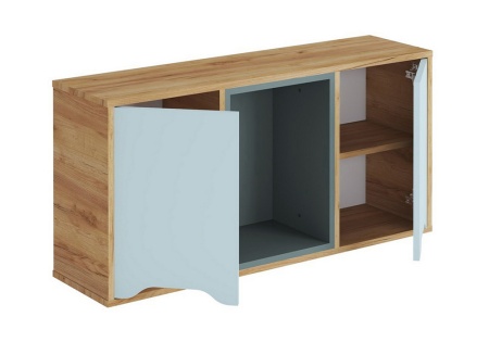 Полка навесная Rich дуб крафт золотой / мята / сумеречный голубой