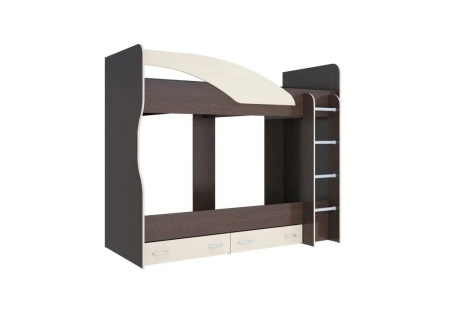 Двухъярусная кровать Мийа А венге / дуб молочный