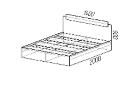 Кровать с настилом ЛДСП ЭКО 140х200, венге
