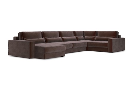 Диван п-образный тик-так Сохо коричневый